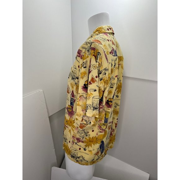 Tori Richard Men Hawaiian Lounge Shirt Crinkle Texture Cocktail Rayon Large L - Picture 7 of 9